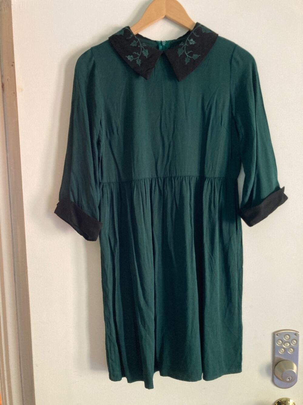 Disturbia Green Fit Flare Dress US Size 6 Rear Zipper Whimsigoth
